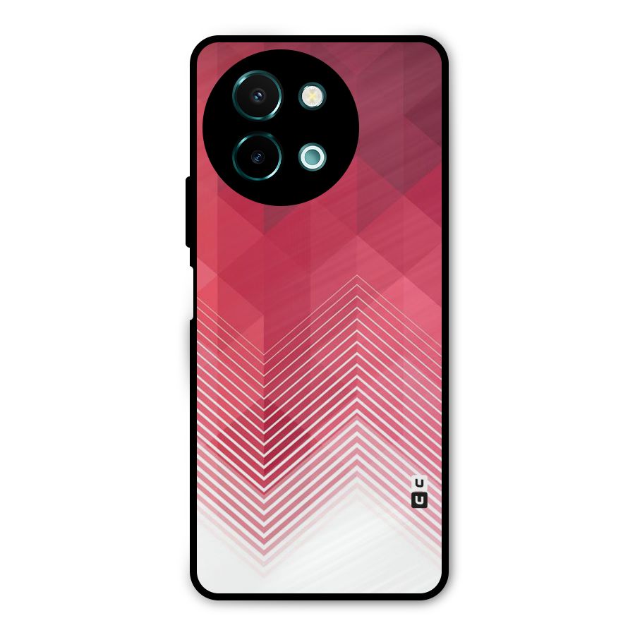 Red Chevron Abstract Metal Back Case for Vivo Y58