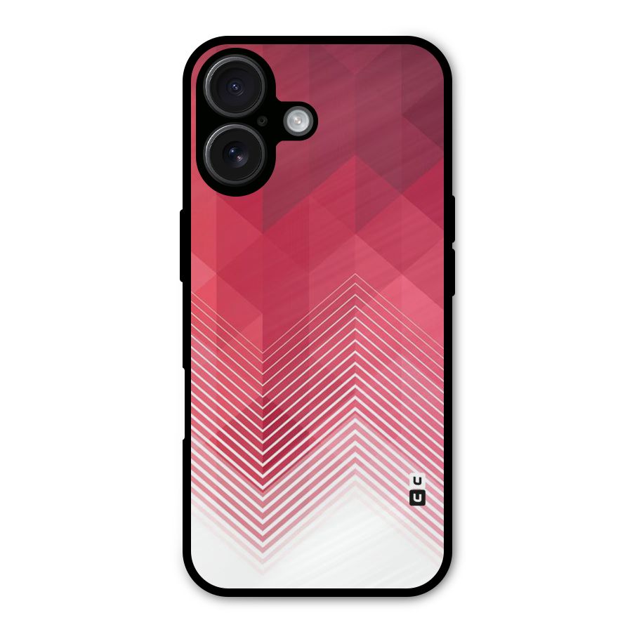 Red Chevron Abstract Metal Back Case for iPhone 16