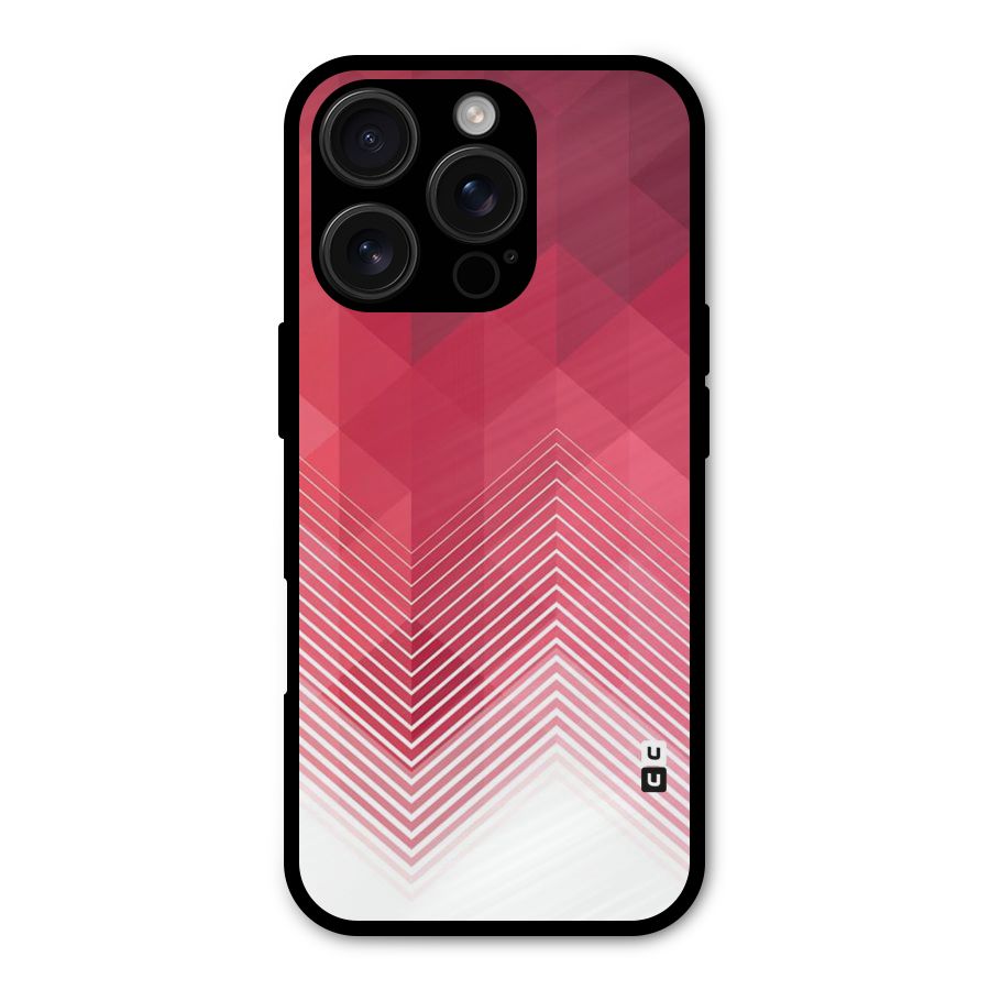 Red Chevron Abstract Metal Back Case for iPhone 16 Pro