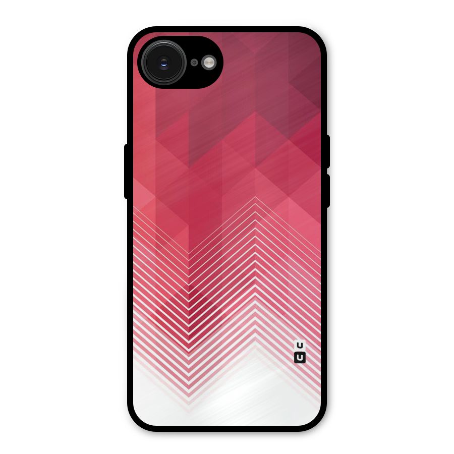 Red Chevron Abstract Metal Back Case for iPhone 16e