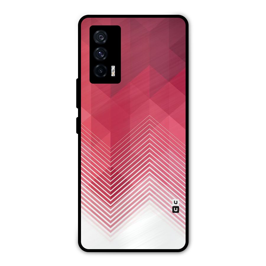 Red Chevron Abstract Metal Back Case for iQOO 7 5G