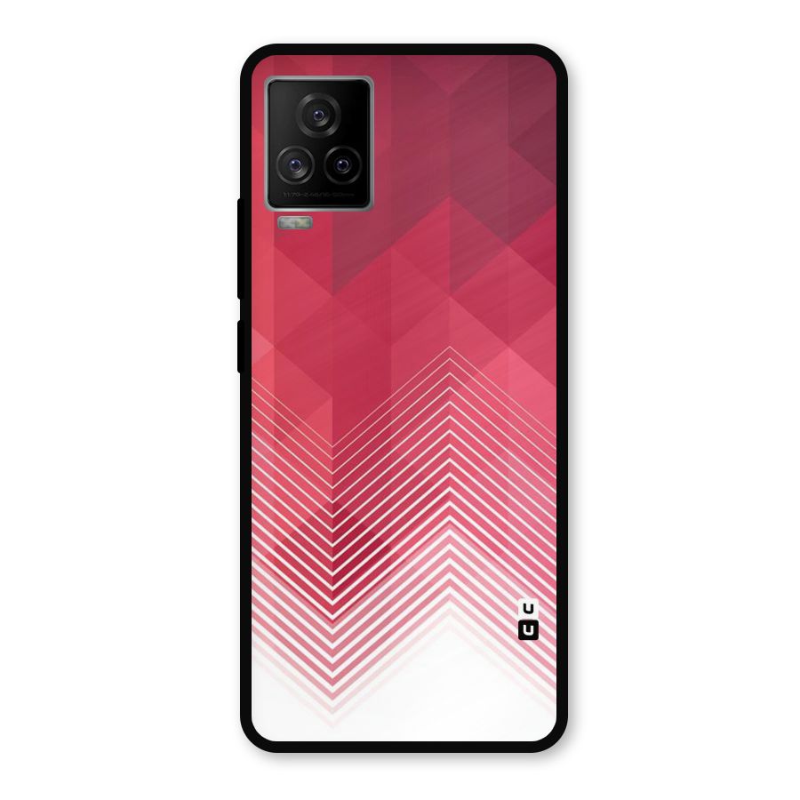 Red Chevron Abstract Metal Back Case for iQOO 7 Legend 5G