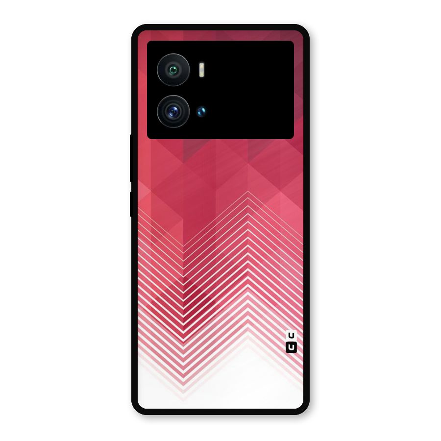 Red Chevron Abstract Metal Back Case for iQOO 9 Pro