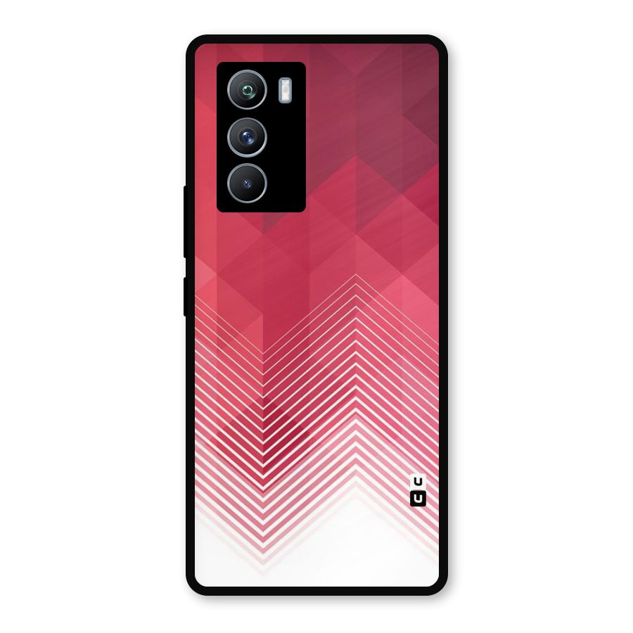 Red Chevron Abstract Metal Back Case for iQOO 9 SE