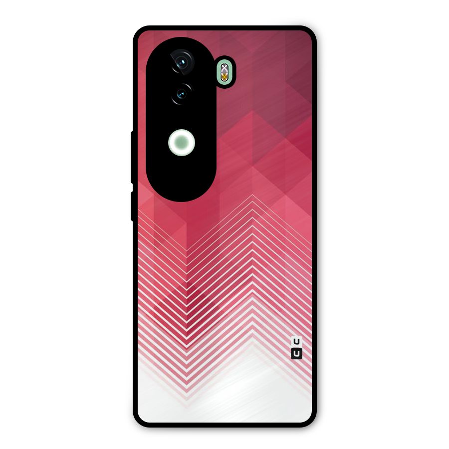 Red Chevron Abstract Metal Back Case for iQOO Z9s