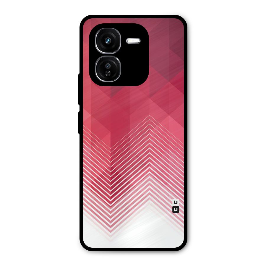 Red Chevron Abstract Metal Back Case for iQOO Z9x