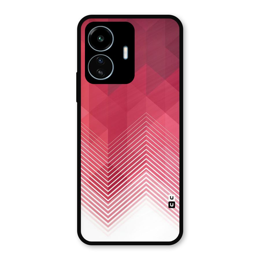 Red Chevron Abstract Metal Back Case for vivo iQOO Z6 Lite 5G