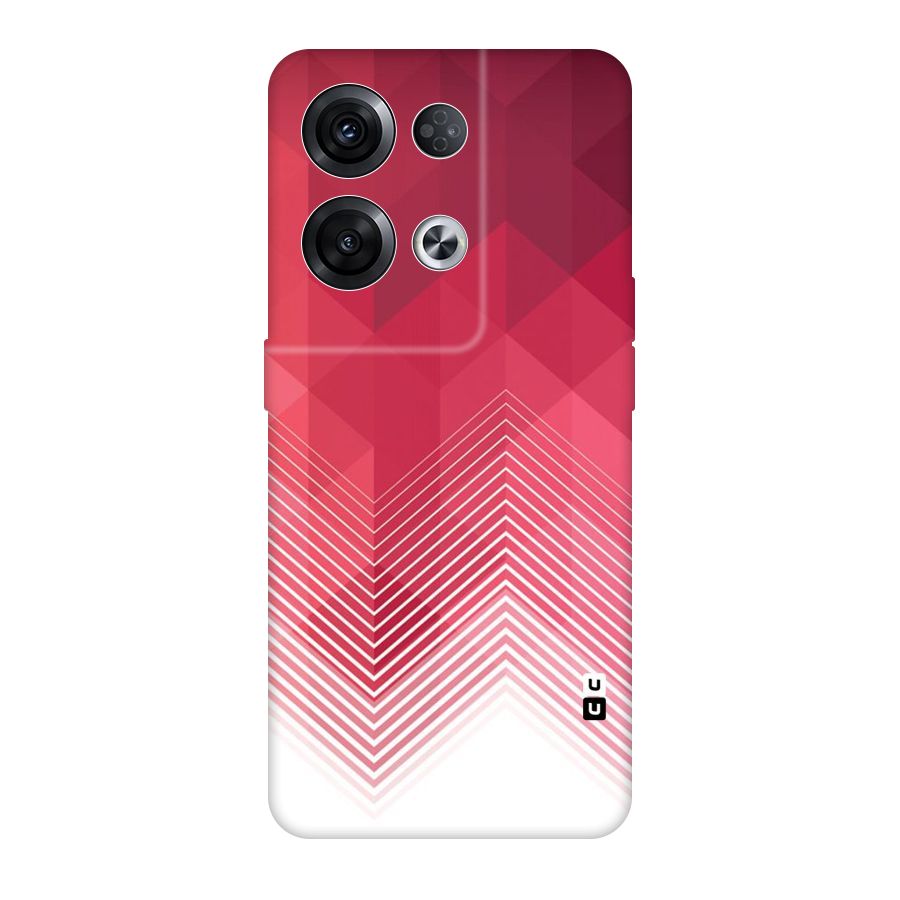 Red Chevron Abstract Original Polycarbonate Back Case for Oppo Reno8 Pro 5G