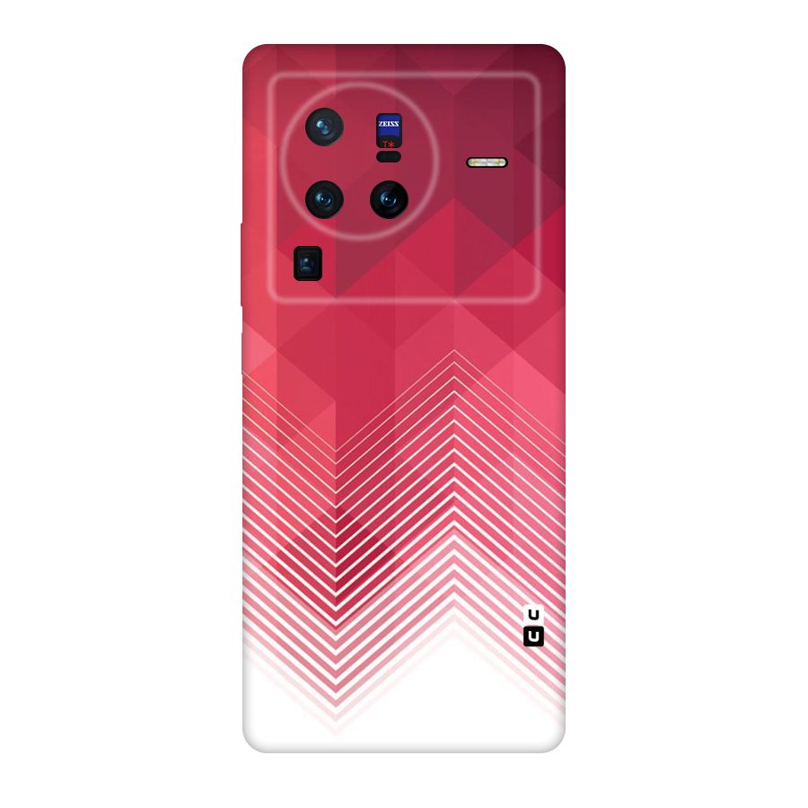Red Chevron Abstract Original Polycarbonate Back Case for Vivo X80