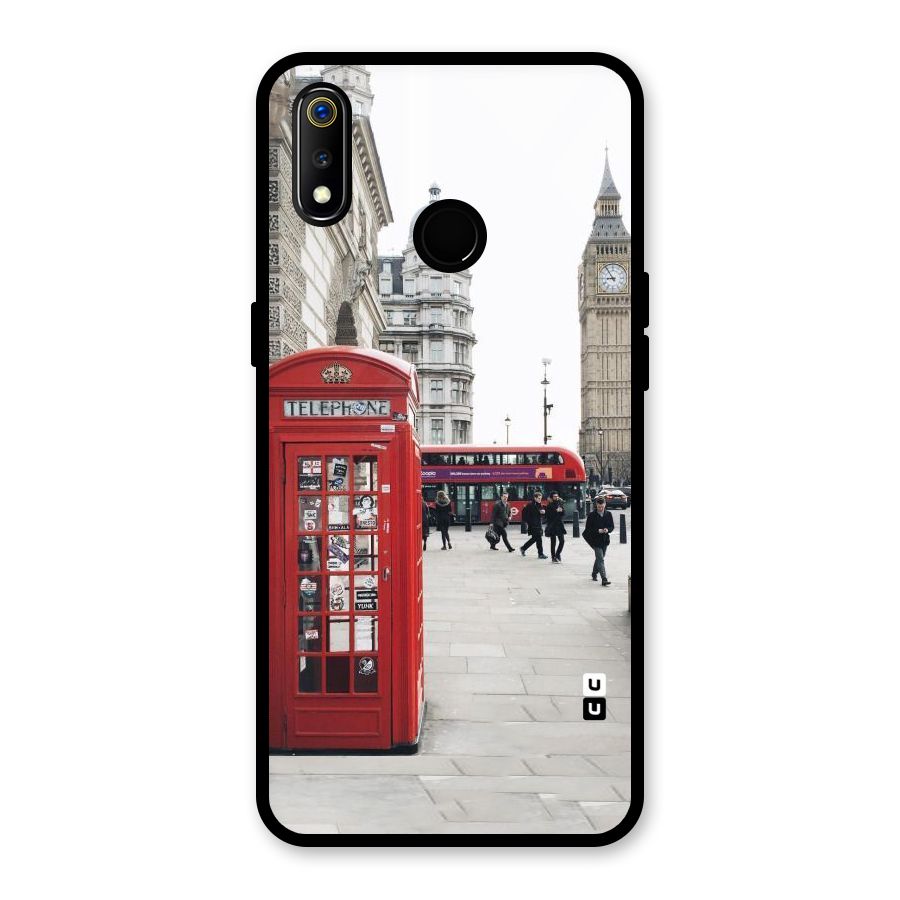 Red City Glass Back Case for Realme 3