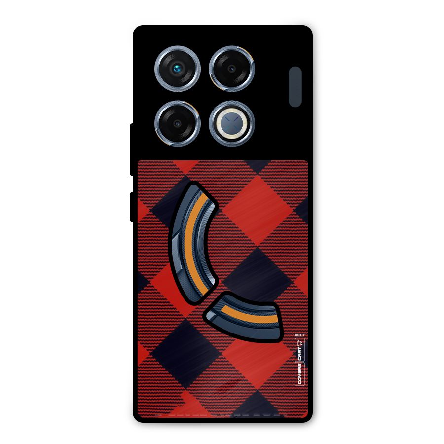Red Diagonal Check Metal Back Case for Infinix GT 20 Pro