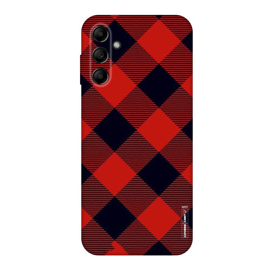 Red Diagonal Check Original Polycarbonate Back Case for Galaxy A14 5G
