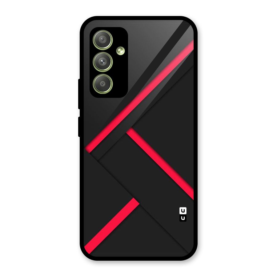 Red Disort Stripes Glass Back Case for Galaxy A54