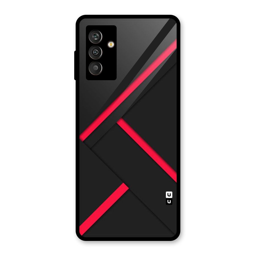 Red Disort Stripes Glass Back Case for Galaxy M13