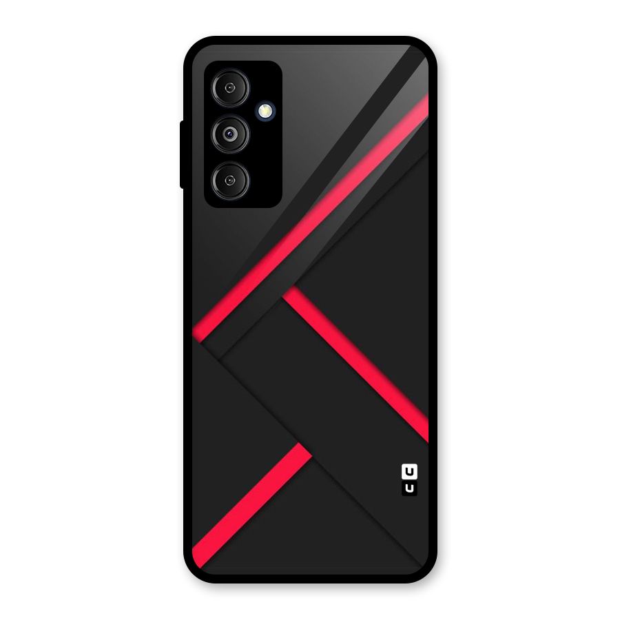 Red Disort Stripes Glass Back Case for Galaxy M14 5G