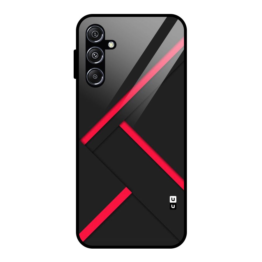 Red Disort Stripes Glass Back Case for Galaxy M34 5G