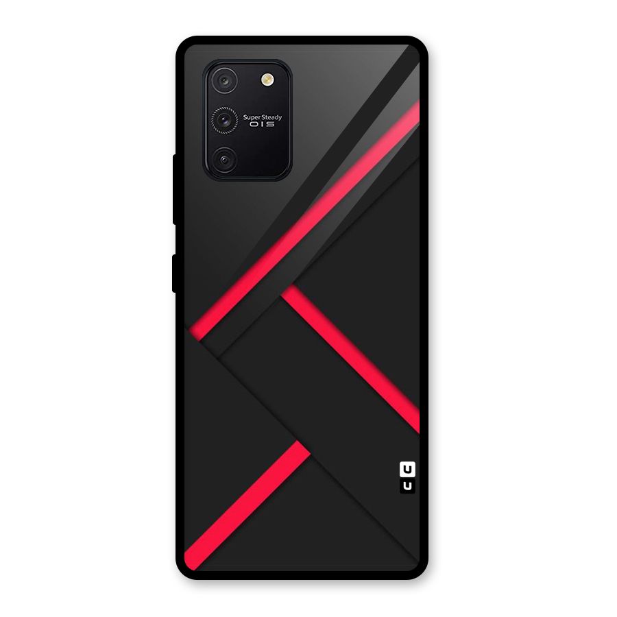Red Disort Stripes Glass Back Case for Galaxy S10 Lite