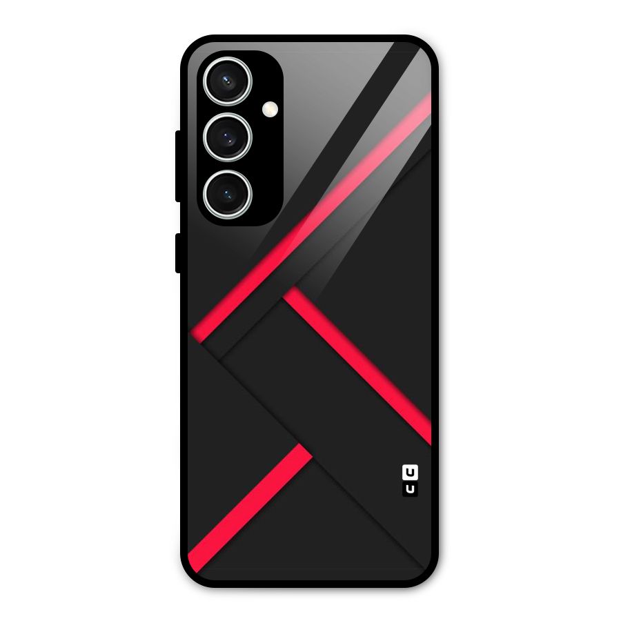 Red Disort Stripes Glass Back Case for Galaxy S23 FE