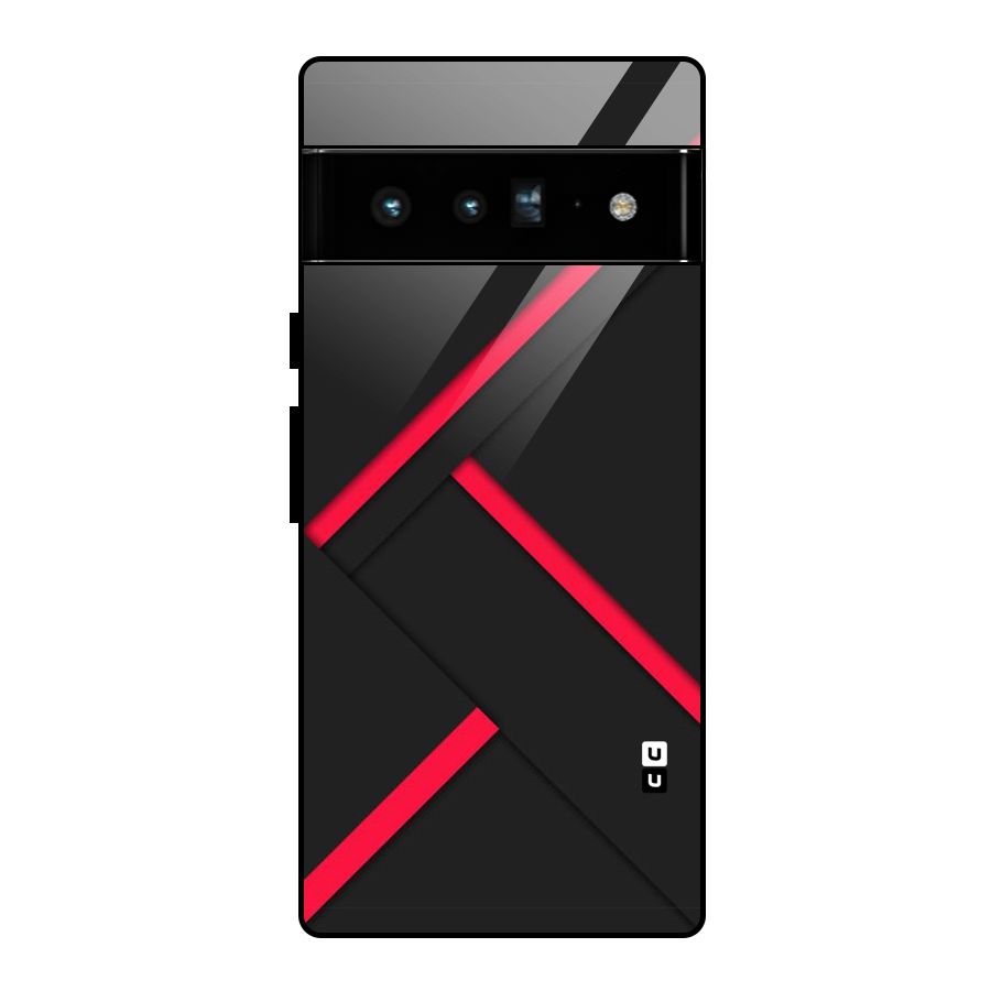 Red Disort Stripes Glass Back Case for Google Pixel 6 Pro