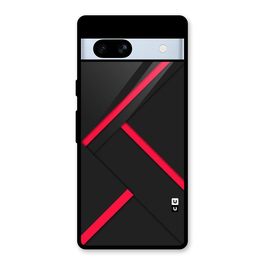 Red Disort Stripes Glass Back Case for Google Pixel 7a