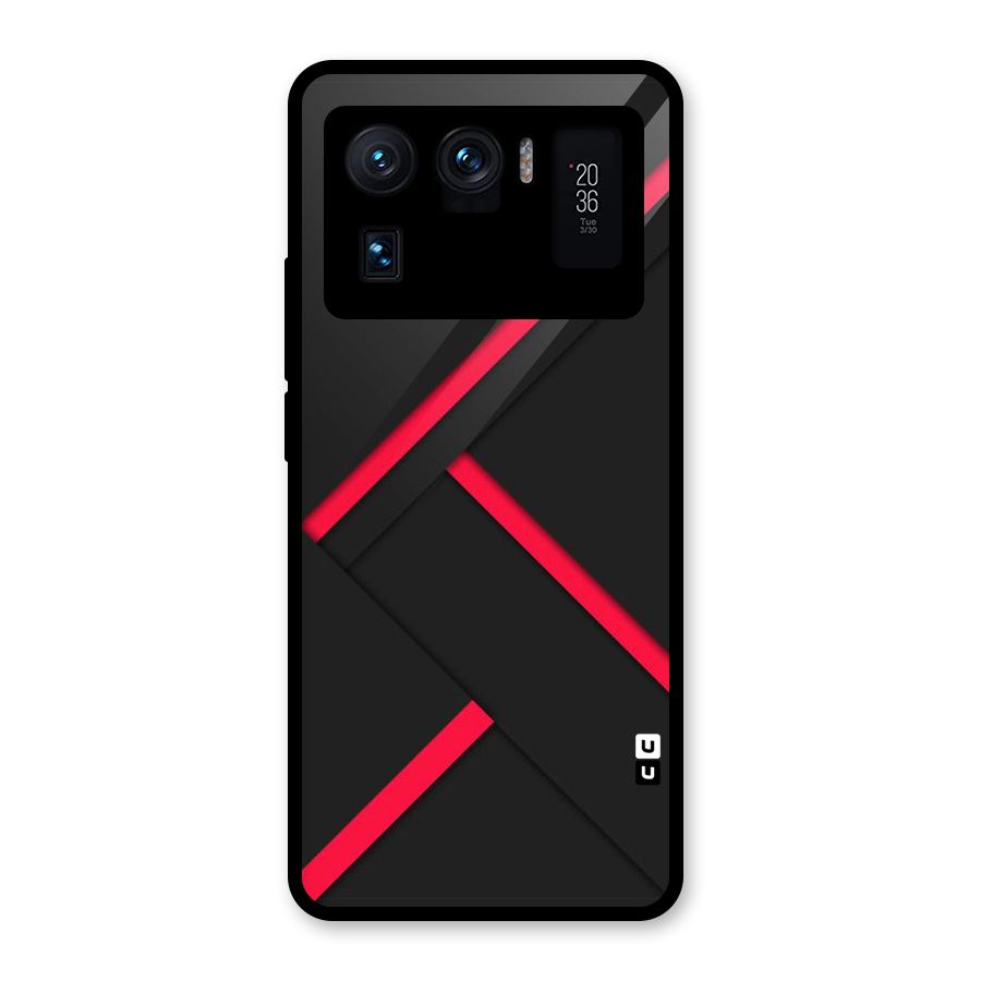 Red Disort Stripes Glass Back Case for Mi 11 Ultra