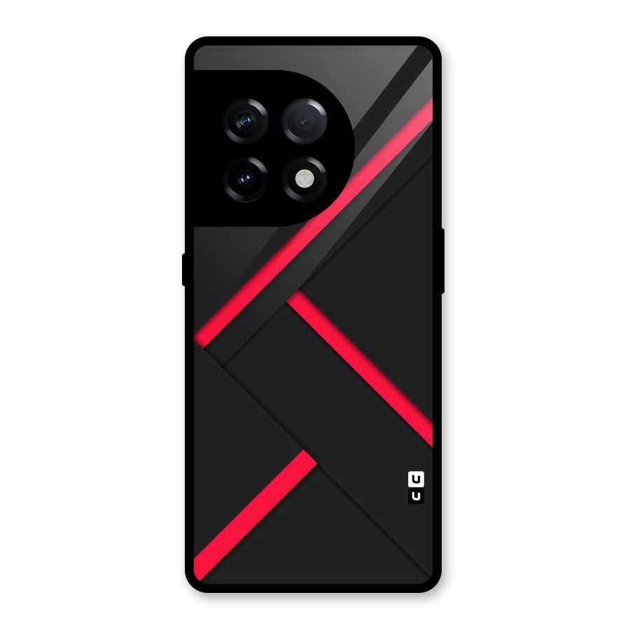 Red Disort Stripes Glass Back Case for OnePlus 11R