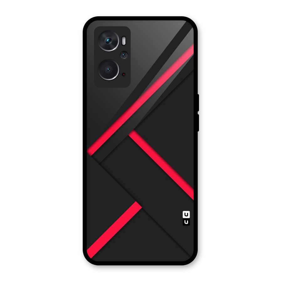 Red Disort Stripes Glass Back Case for Oppo K10 4G