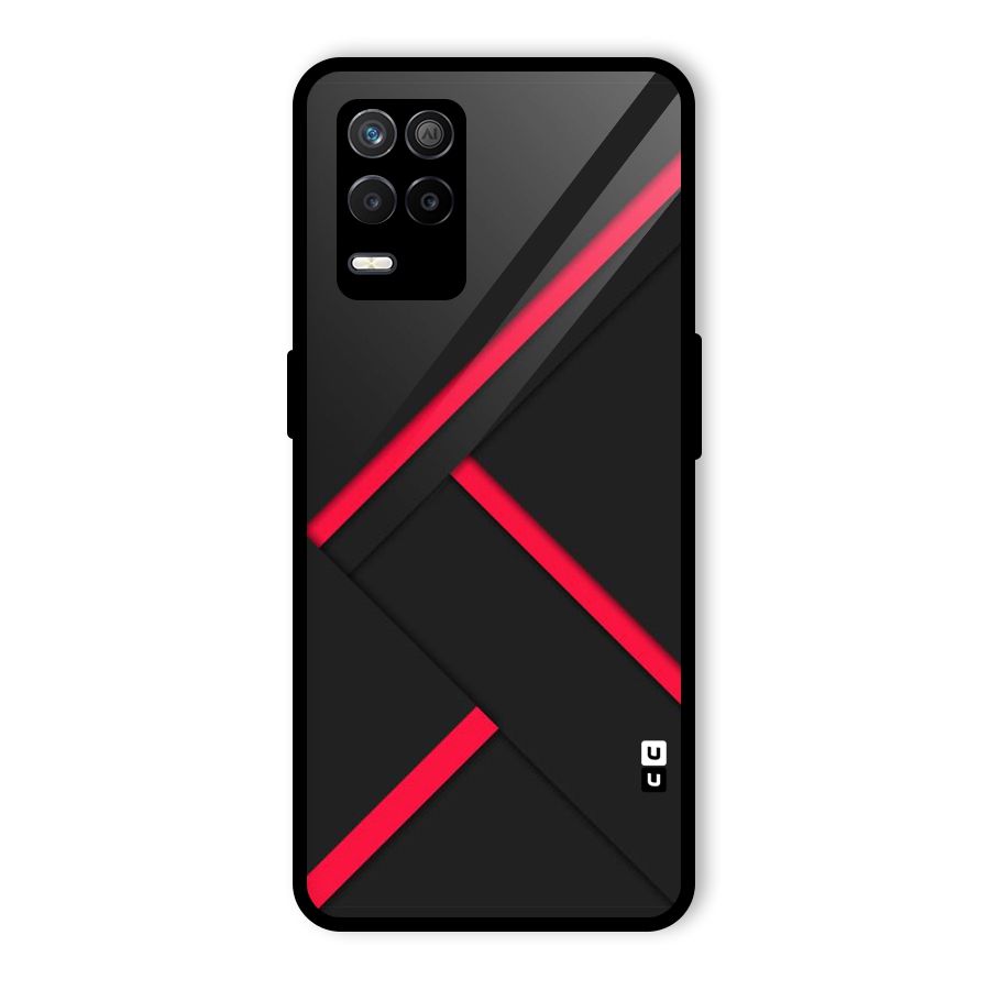Red Disort Stripes Glass Back Case for Realme 8s 5G