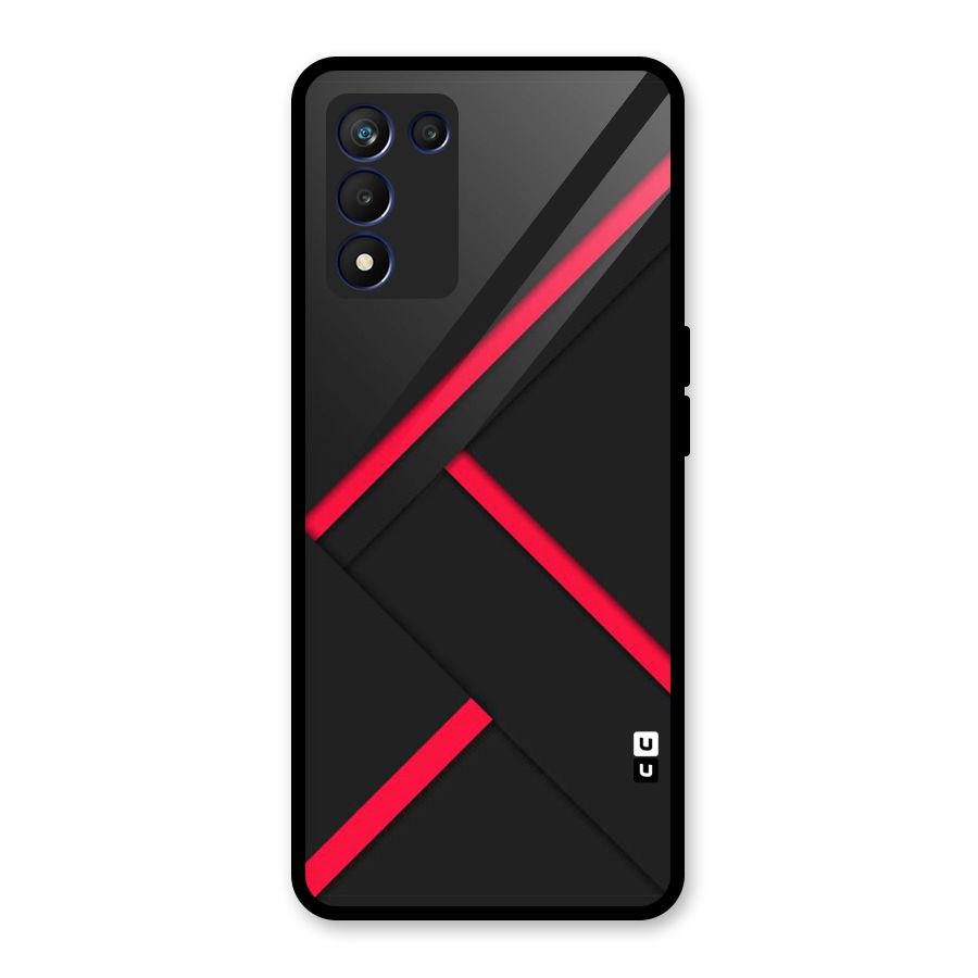 Red Disort Stripes Glass Back Case for Realme 9 5G Speed