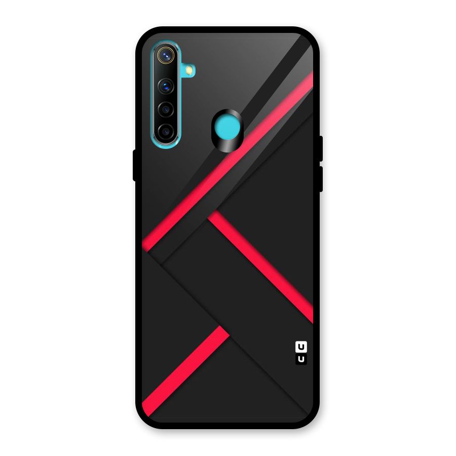Red Disort Stripes Glass Back Case for Realme Narzo 10