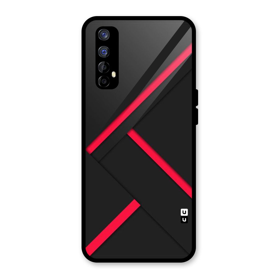 Red Disort Stripes Glass Back Case for Realme Narzo 20 Pro