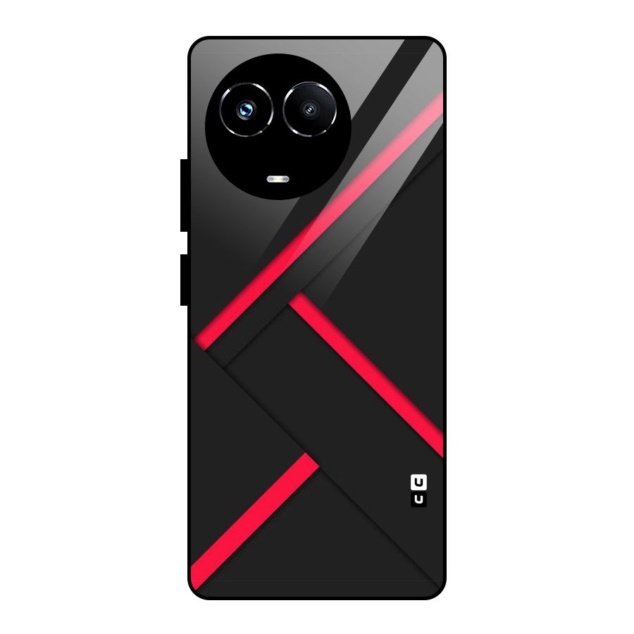 Red Disort Stripes Glass Back Case for Realme Narzo 60X