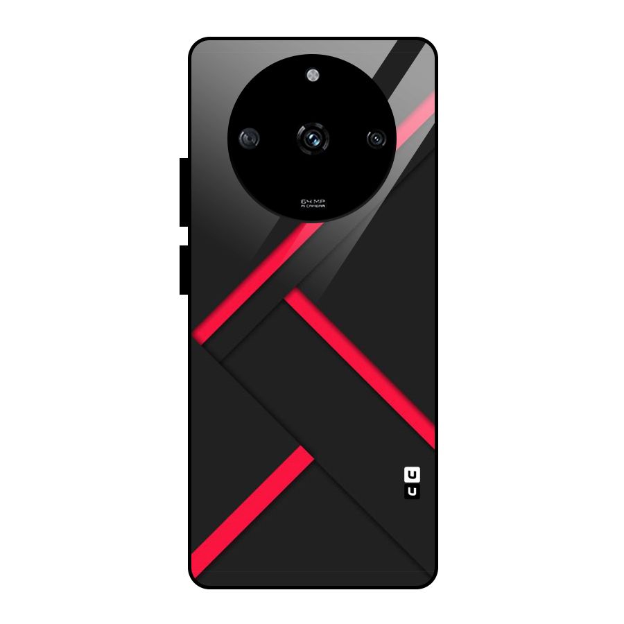 Red Disort Stripes Glass Back Case for Realme Narzo 60 5G