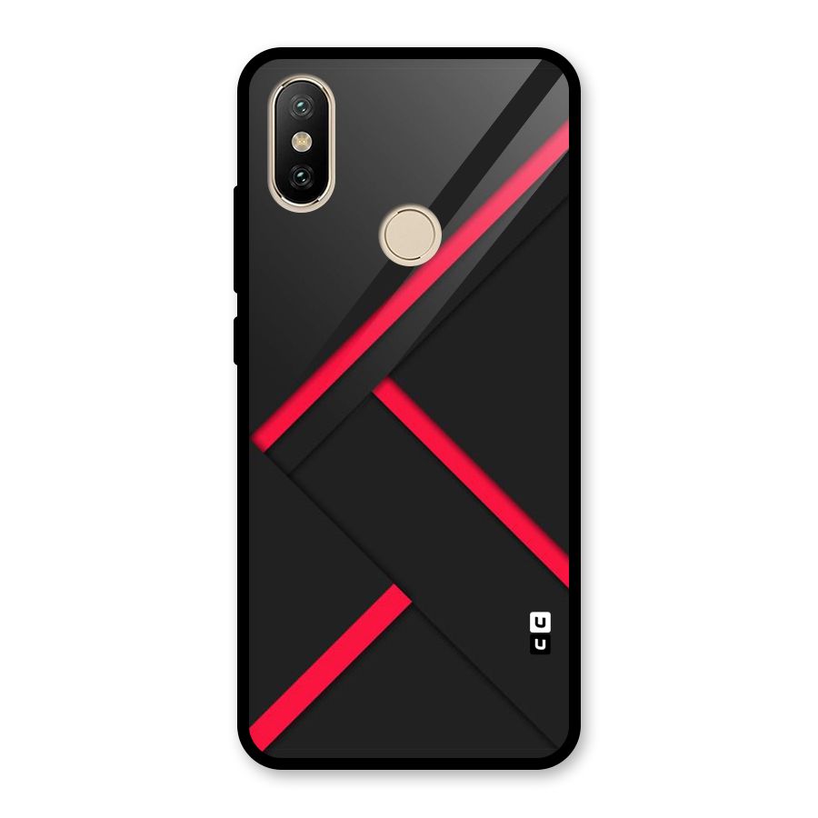 Red Disort Stripes Glass Back Case for Redmi A2