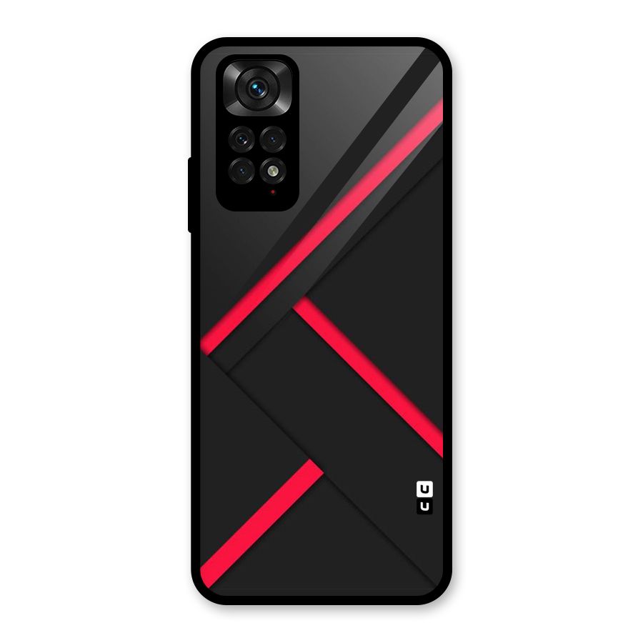 Red Disort Stripes Glass Back Case for Redmi Note 11S