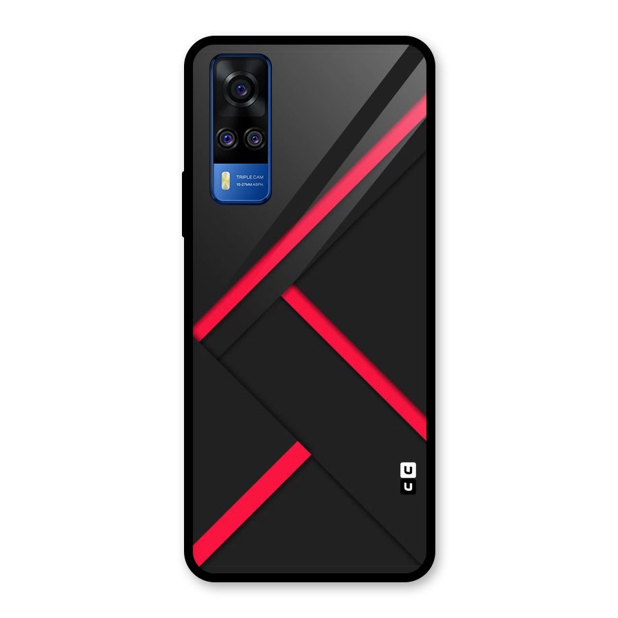 Red Disort Stripes Glass Back Case for Vivo Y31