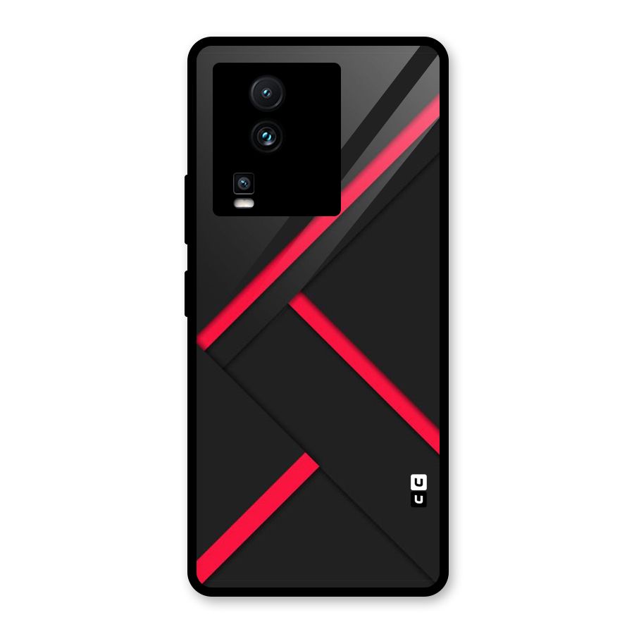 Red Disort Stripes Glass Back Case for Vivo iQOO Neo 7 Pro