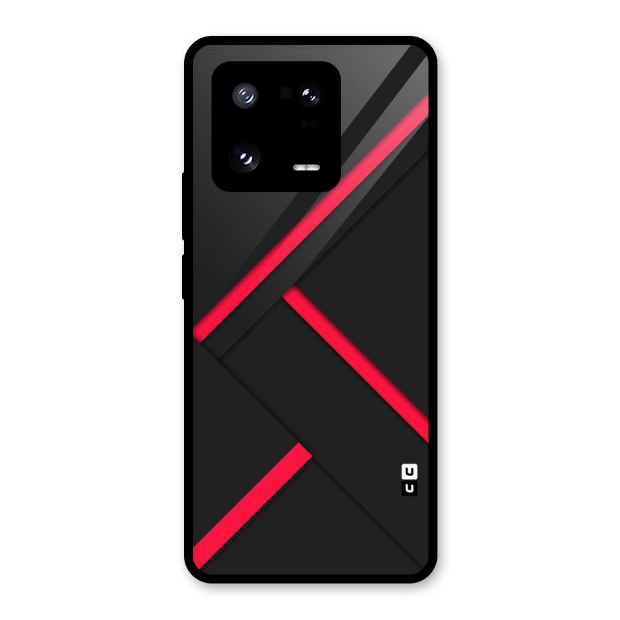 Red Disort Stripes Glass Back Case for Xiaomi 13 Pro