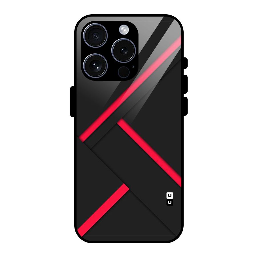 Red Disort Stripes Glass Back Case for iPhone 15 Pro