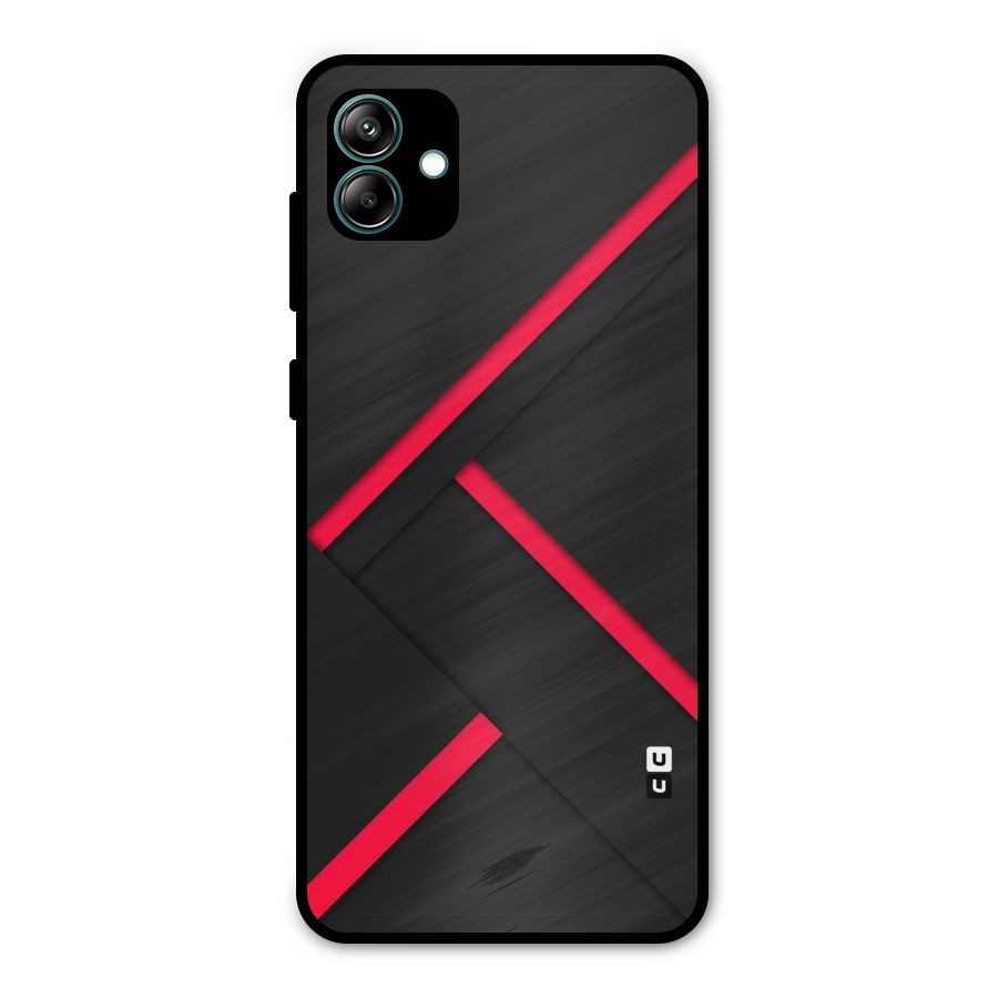 Red Disort Stripes Metal Back Case for Galaxy A04