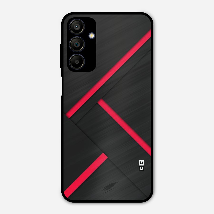 Red Disort Stripes Metal Back Case for Galaxy A15 5G