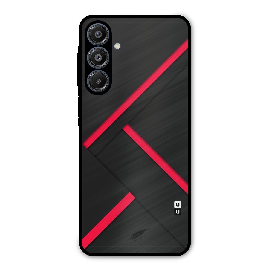 Red Disort Stripes Metal Back Case for Galaxy A16 5G