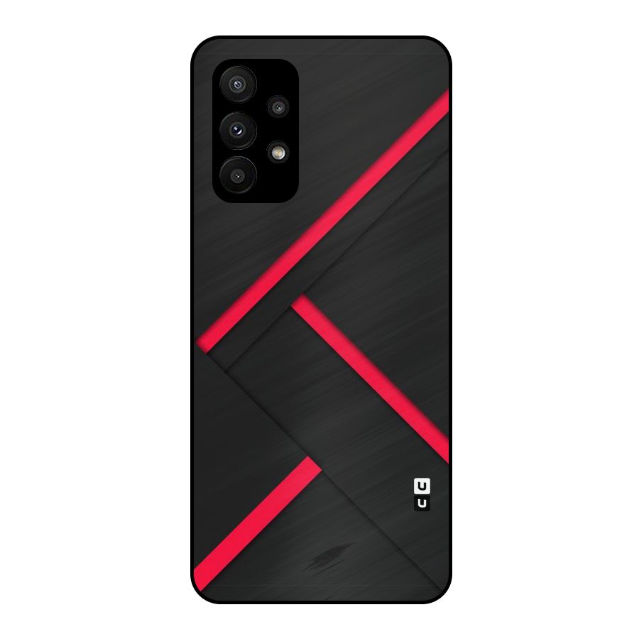 Red Disort Stripes Metal Back Case for Galaxy A23
