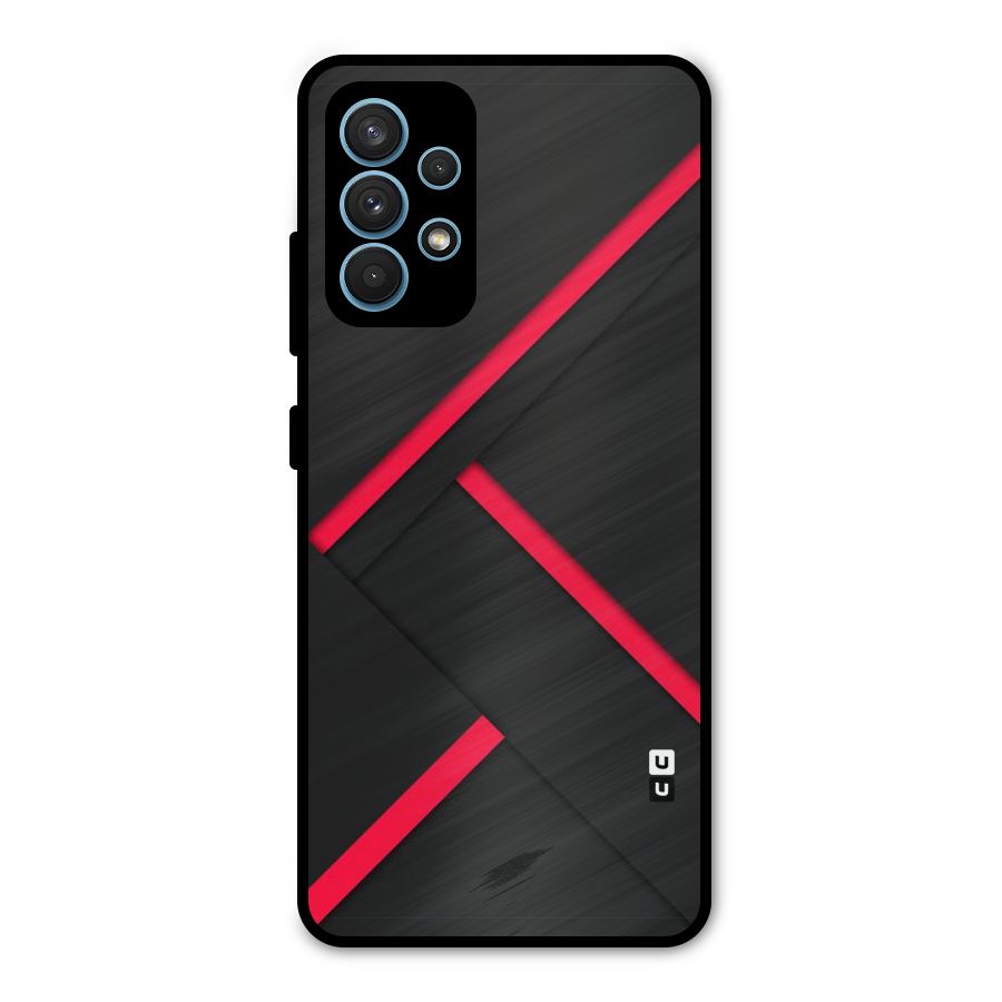 Red Disort Stripes Metal Back Case for Galaxy A32