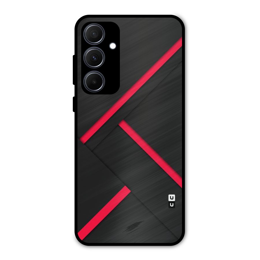 Red Disort Stripes Metal Back Case for Galaxy A35