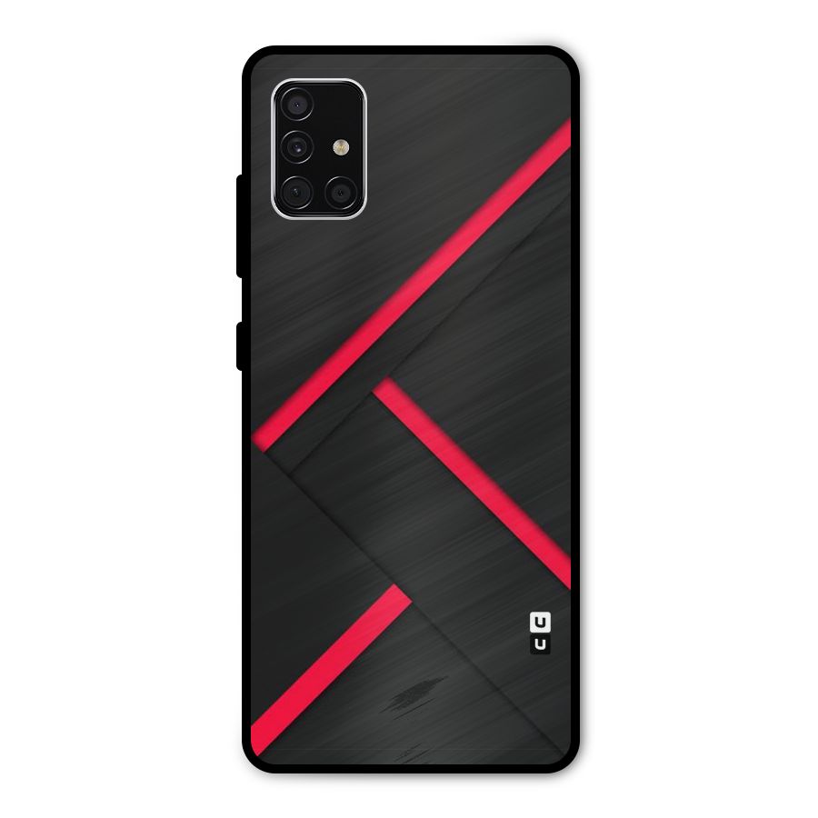 Red Disort Stripes Metal Back Case for Galaxy A51