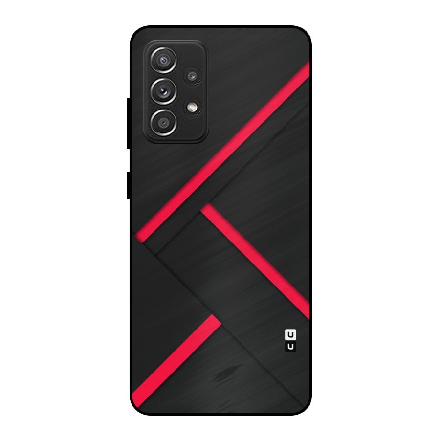 Red Disort Stripes Metal Back Case for Galaxy A52s 5G