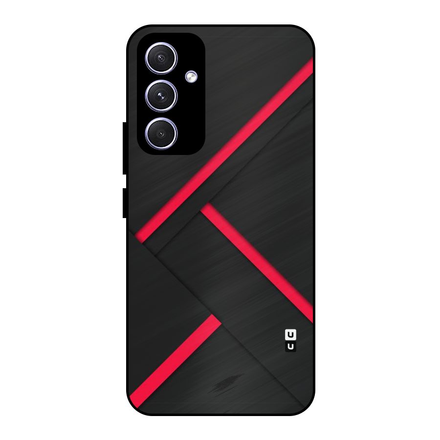 Red Disort Stripes Metal Back Case for Galaxy A54