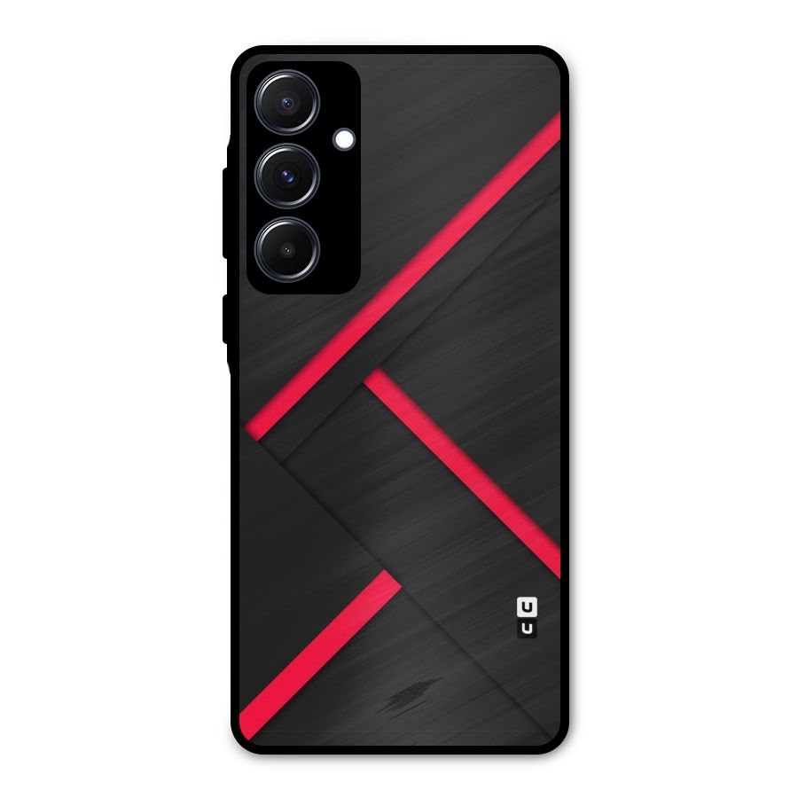 Red Disort Stripes Metal Back Case for Galaxy A55