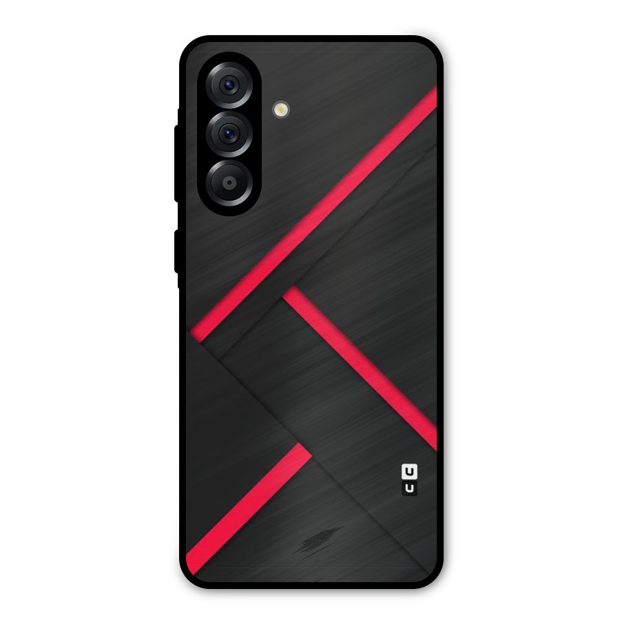 Red Disort Stripes Metal Back Case for Galaxy A56